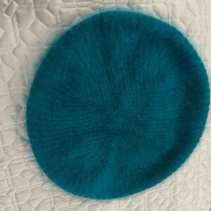 Aris Teal Angora / Wool Beret
